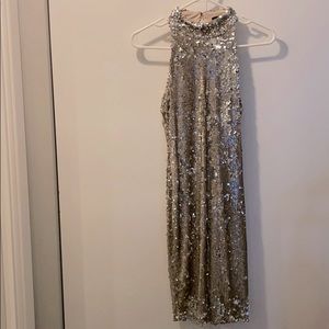 Topshop halter sequin dress
